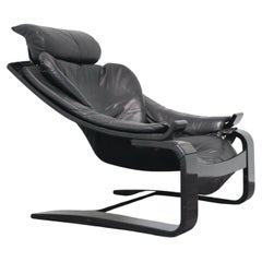 Ake Fribytter Nelo Mobel Poltrona in pelle Kroken anni 70 Sweden Design