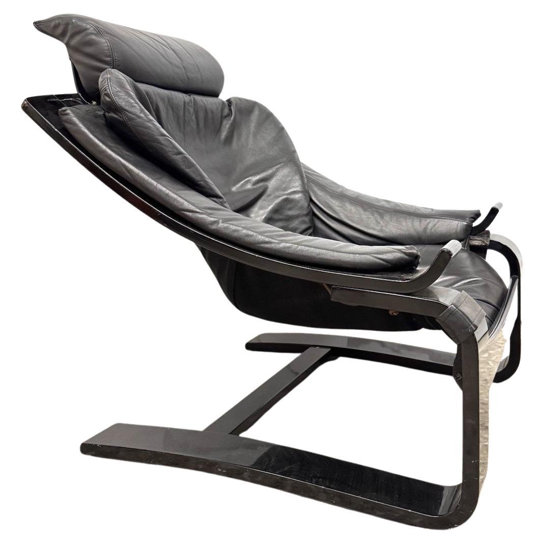 Ake Fribytter Nelo Mobel Poltrona in pelle Svezia Scandinavian anni 70 im Angebot
