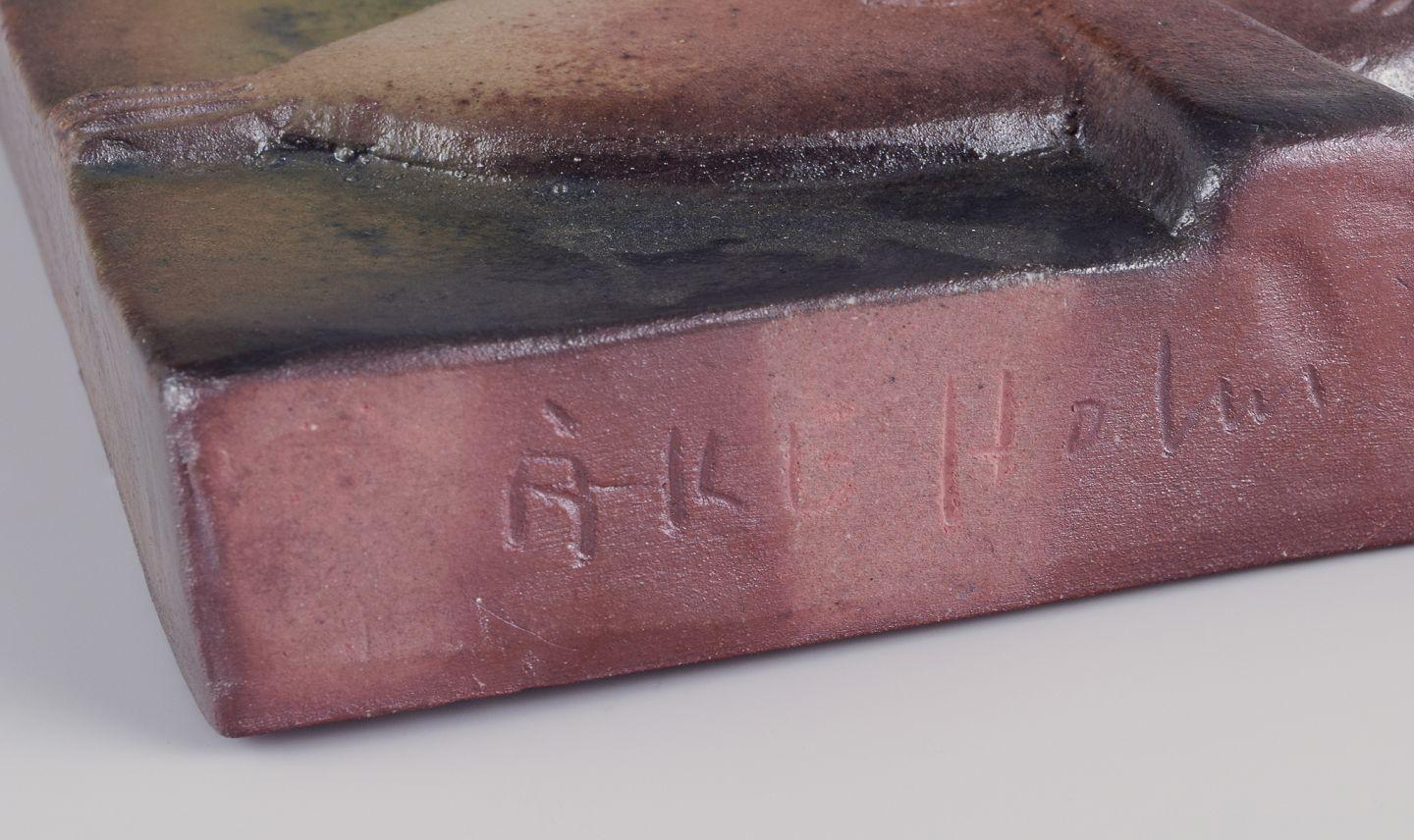 Åke Holm, schwedischer Keramiker. Eigenes Studio. Einzigartiges Wandrelief aus Terrakotta. im Zustand „Hervorragend“ im Angebot in København, Copenhagen