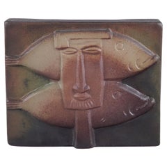 Åke Holm, Swedish ceramist. Own studio. Unique wall relief in terracotta.
