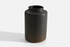 Åke Holm, Vase, Grey and Brown-Glazed Stoneware, Sweden, C. 1960s
