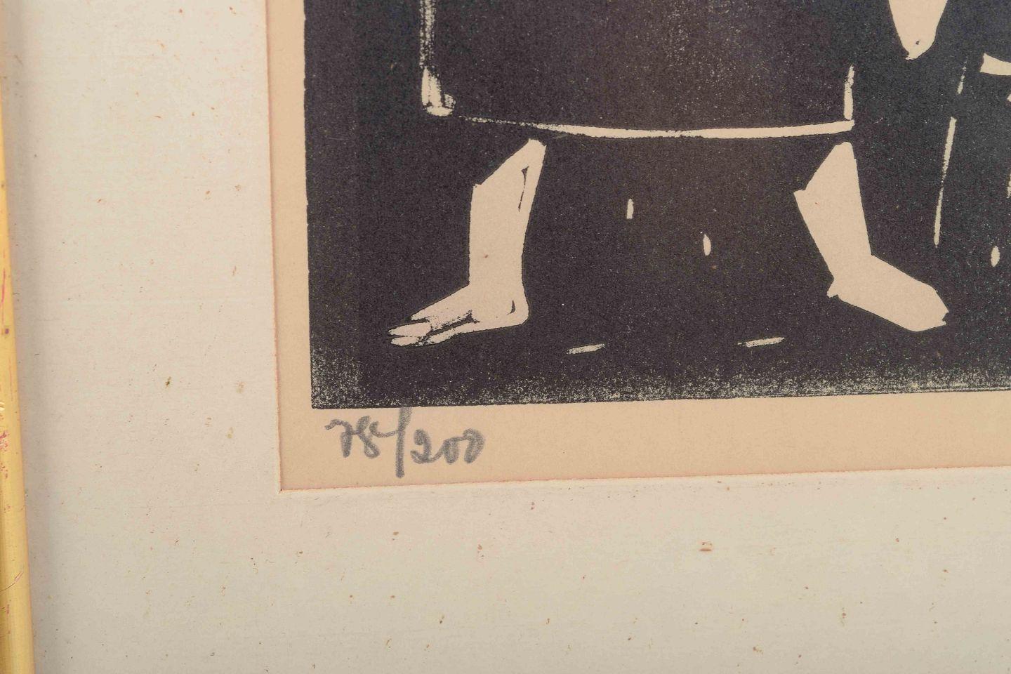 Åke Holm. Holzschnitt auf Papier. Biblisches Motiv eines Hirten mit Stab und Herde. (Schwedisch) im Angebot