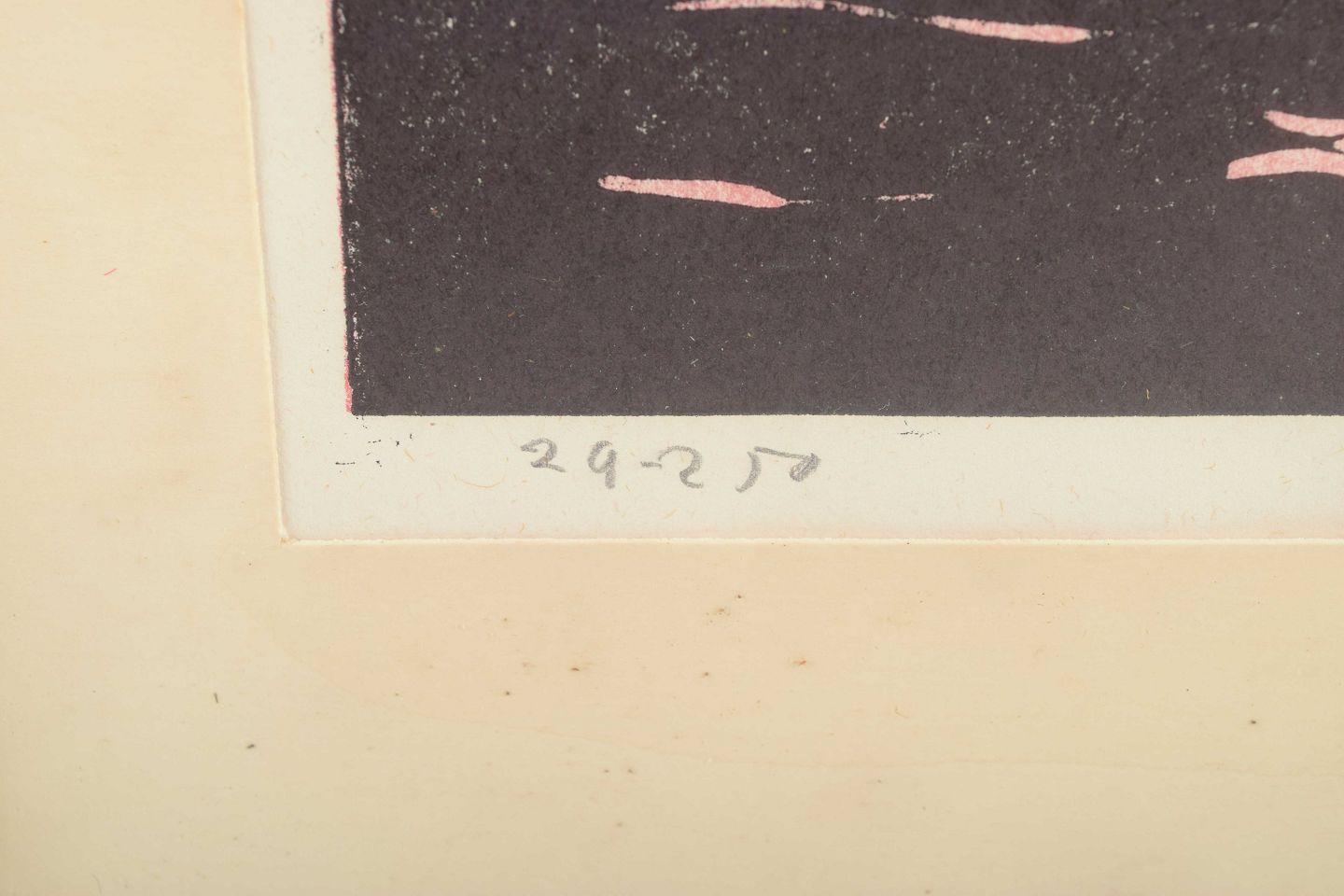 Åke Holm. Holzschnitt auf Papier. Biblisches Motiv mit Figurengruppe am Wasser. (Schwedisch) im Angebot