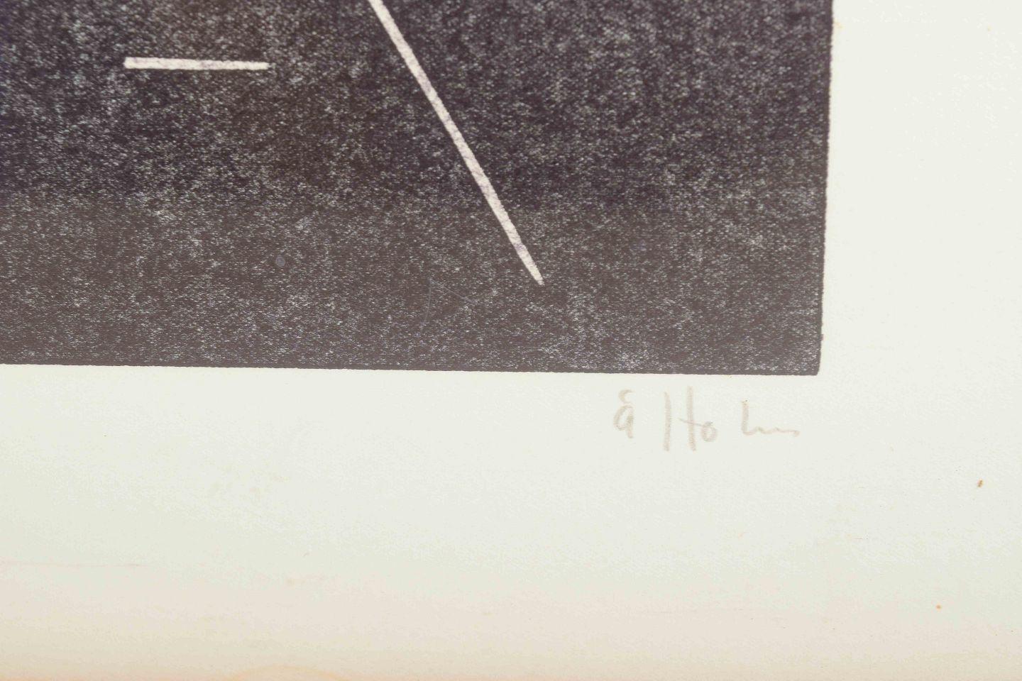 Åke Holm. Gravure sur bois sur papier. Composition avec deux personnages (David et Paul). Bon état - En vente à København, Copenhagen