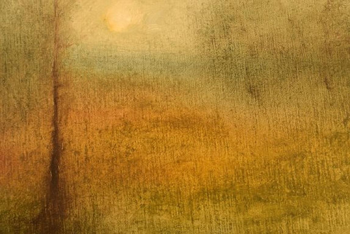 Svedese Åke Klingberg, Svezia, Olio su tavola, Paesaggio modernista, 1960 in vendita