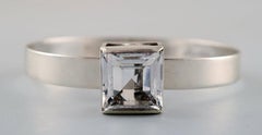 Åke Lindström Modernist Bracelet in Sterling Silver with Mountain Crystal