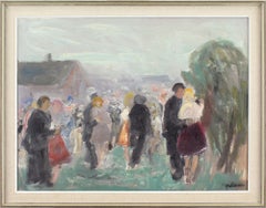 Vintage Åke Wickstrom, Dance, Mid-Century Oil Painting
