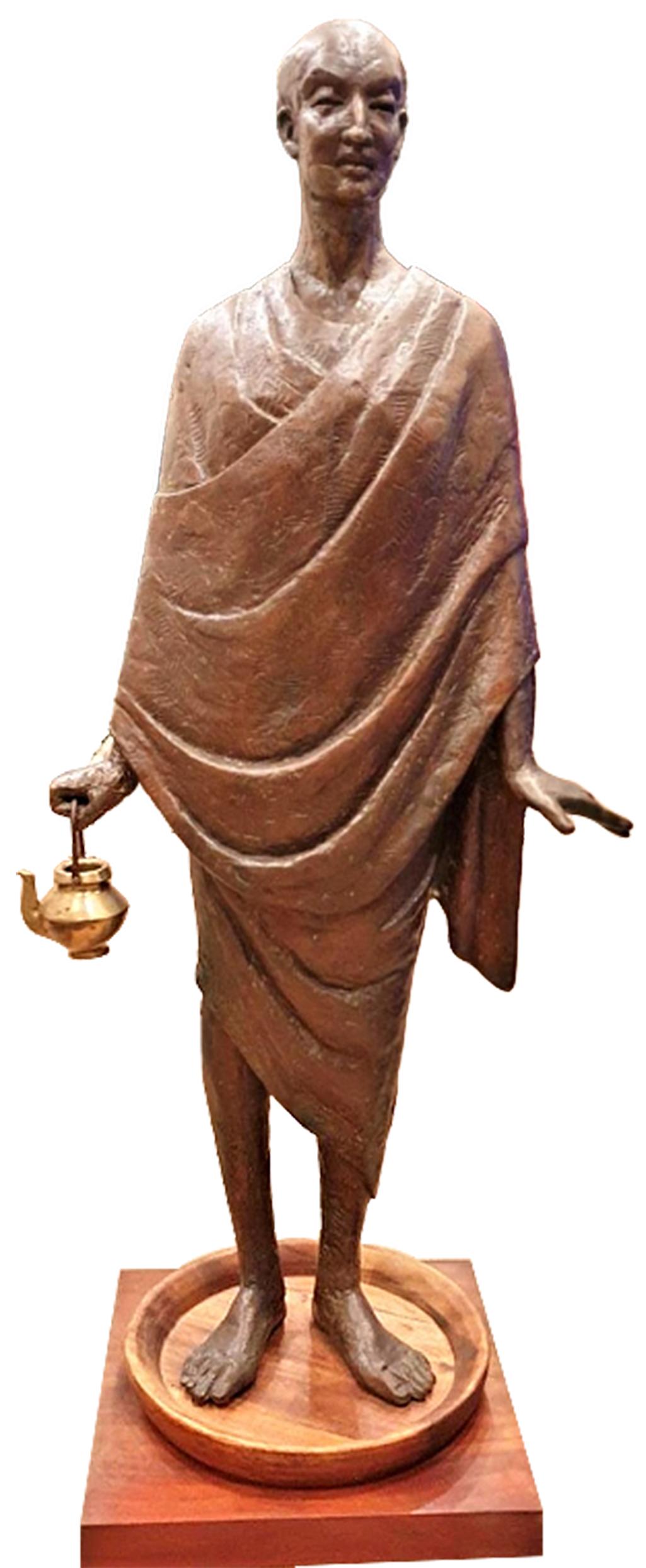 Illuminato, Figurativo, Bronzo e legno, Artista indiano "In magazzino"