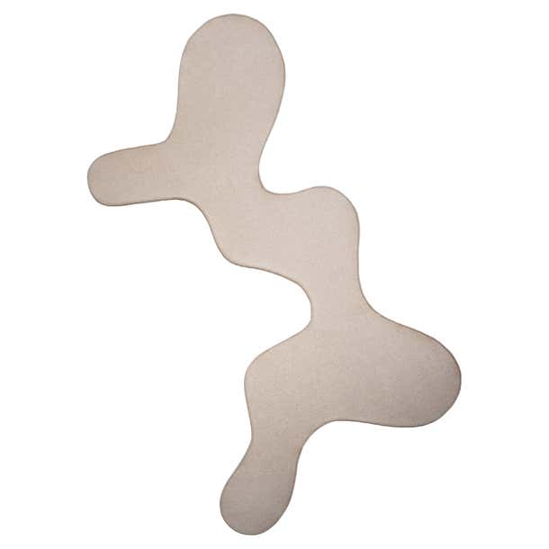 Organic Shape Rag Rug Aki Rug B, Beige Organic Shaped Rug For Sale at 1stDibs