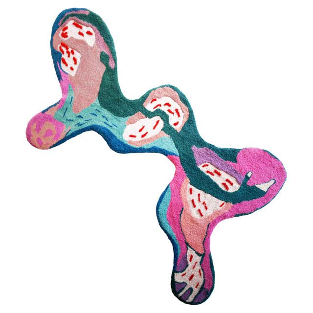 Contemporary Design Organic Shaped Hand-Tufted Rug iCream For Sale at ...