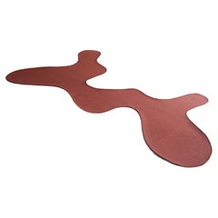 Tapis AKI, rouge marron de forme organique