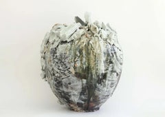 Large Moon Jar Sculpture, Contemporary Ceramic, Circa 2024, 56 cm