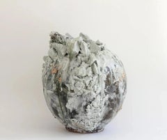 Large Moon Jar Sculpture, Contemporary Ceramic, 50 x 46 cm, 2024