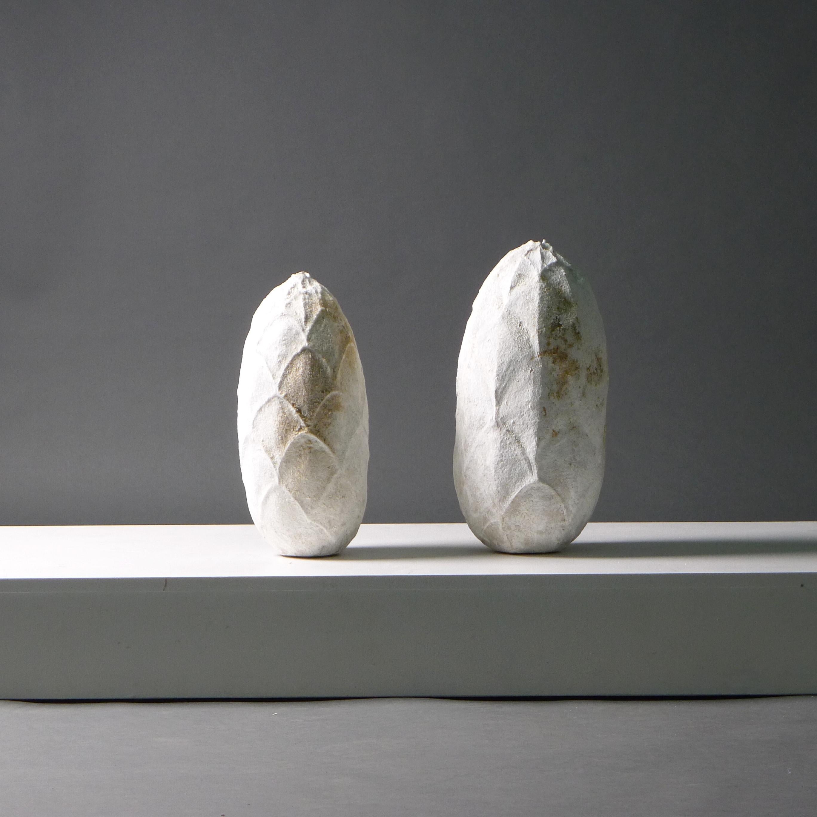 Contemporary Akiko Hirai, Two Ceramic Cocoon Vessels