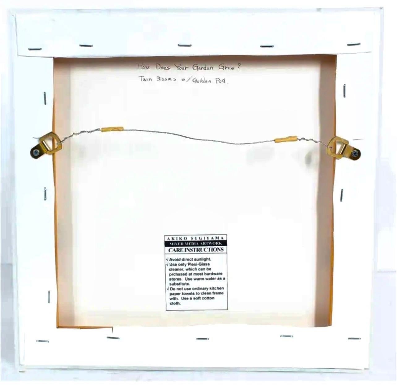 Akiko Sugiyama Japanese Calligraphy Painting Collage, 3D Shadow Box Sculpture For Sale 14