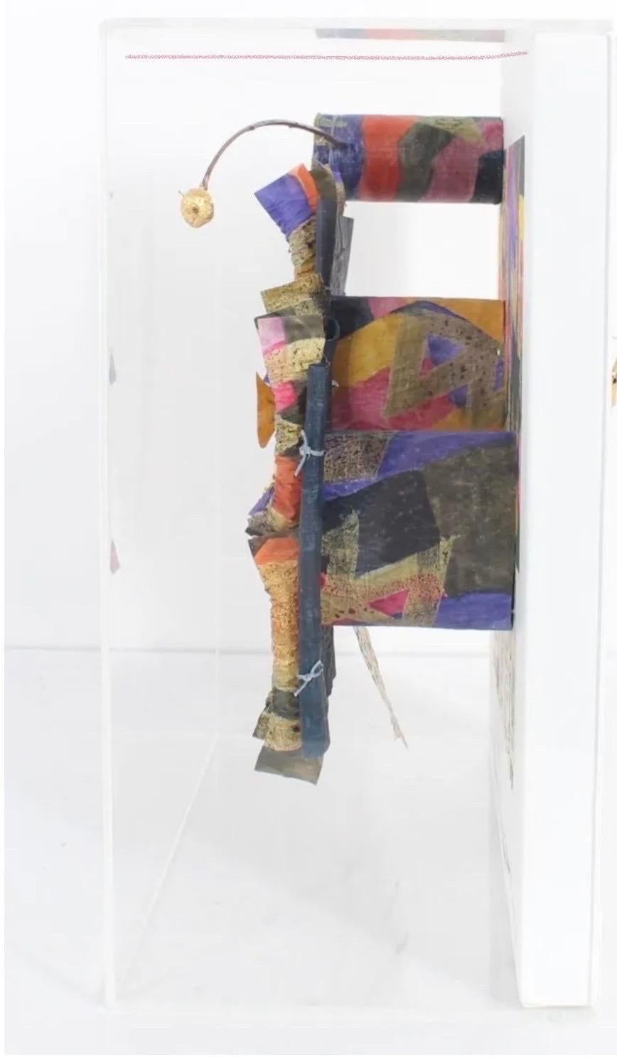 Akiko Sugiyama Japanese Calligraphy Painting Collage, 3D Shadow Box Sculpture For Sale 6