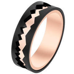 Akillis Capture in Motion Ring Black Titanium and 18 Karat Rose Gold