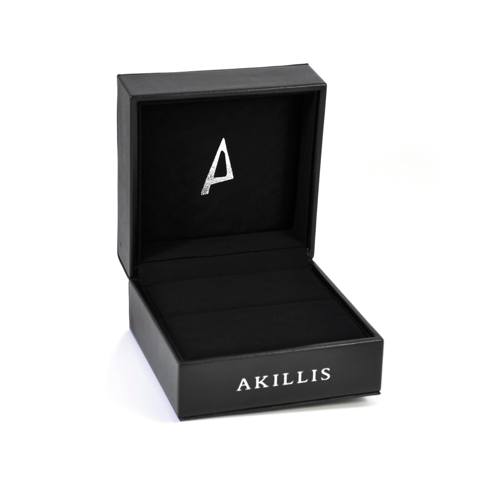 Round Cut Akillis Capture Me Band Ring 18 Karat Rose Gold Full Set White Diamonds For Sale