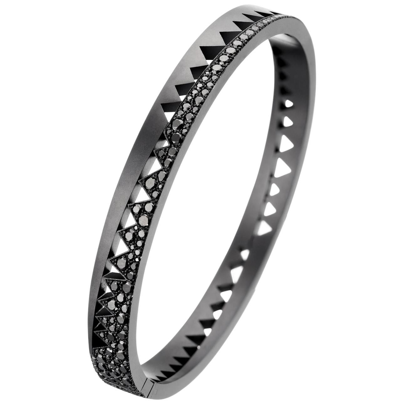 Akillis Capture Me Bracelet Titanium Half-Set Black Diamonds im Angebot