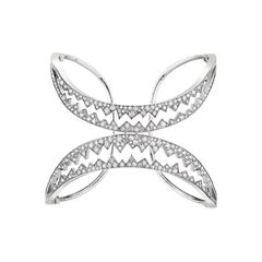 Akillis Capture Me Cuff 18 Karat White Gold Set White Diamonds