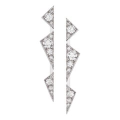 Akillis Capture Me Earrings 18 Karat White Gold Set White Diamonds S Size