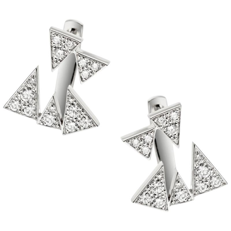 Akillis Capture Me Studs 18 Karat White Gold Set White Diamonds For Sale