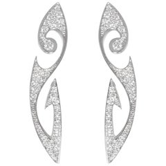 Akillis Tattoo Earrings White Gold White Diamonds