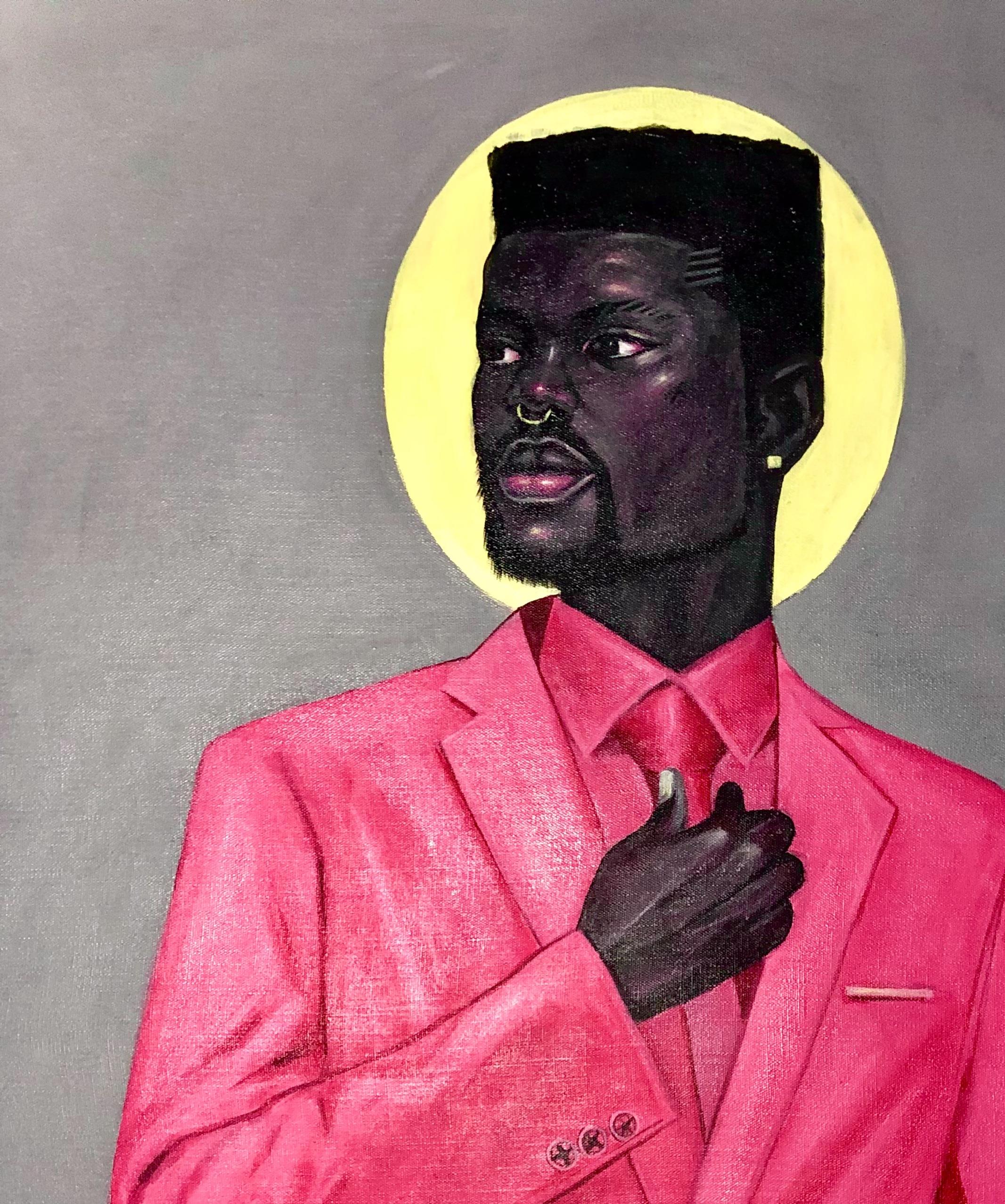 Black Man Stereotype 2 (Mandingo) - Painting by Akinboye Akinola Peter