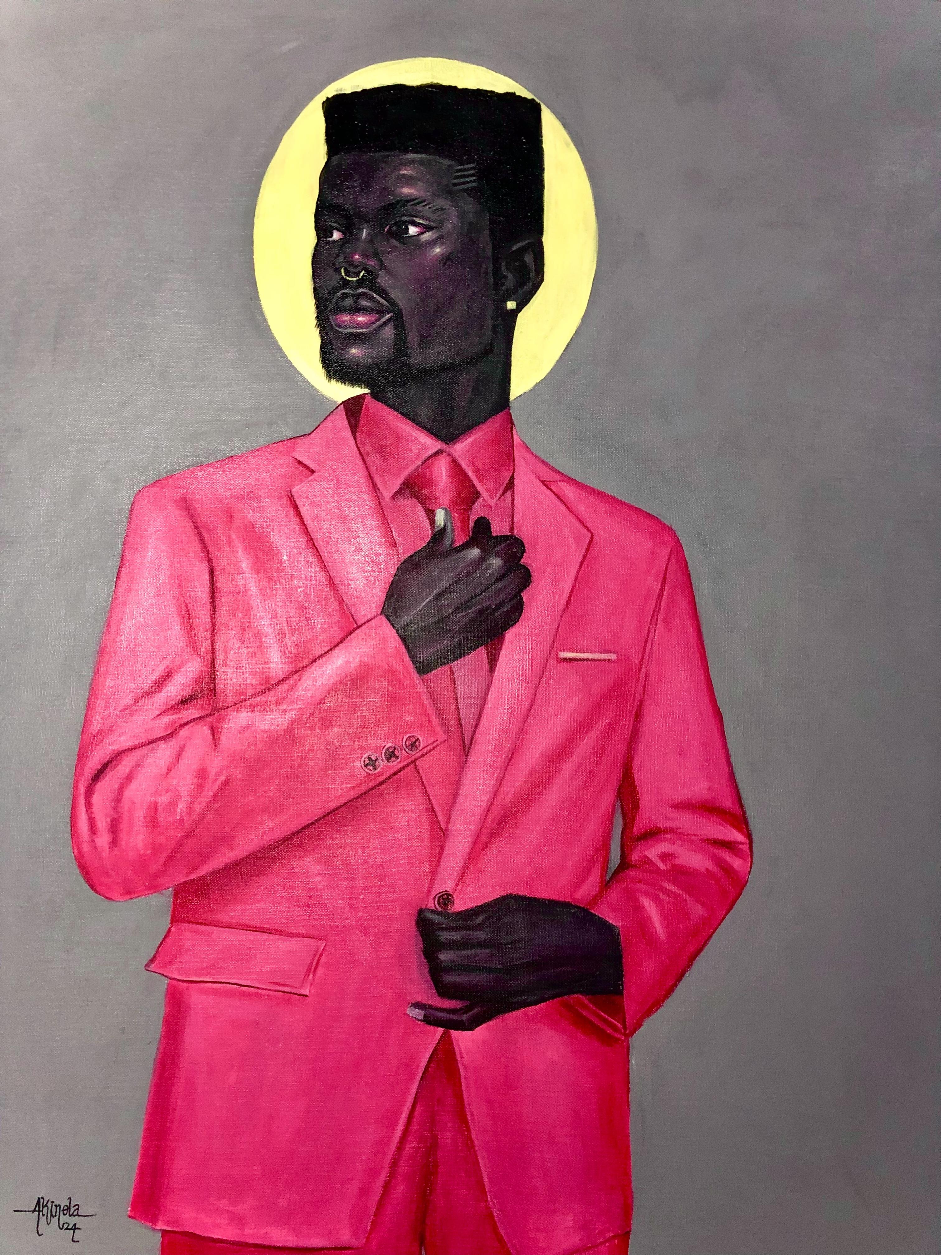 Akinboye Akinola Peter Figurative Painting - Black Man Stereotype 2 (Mandingo)
