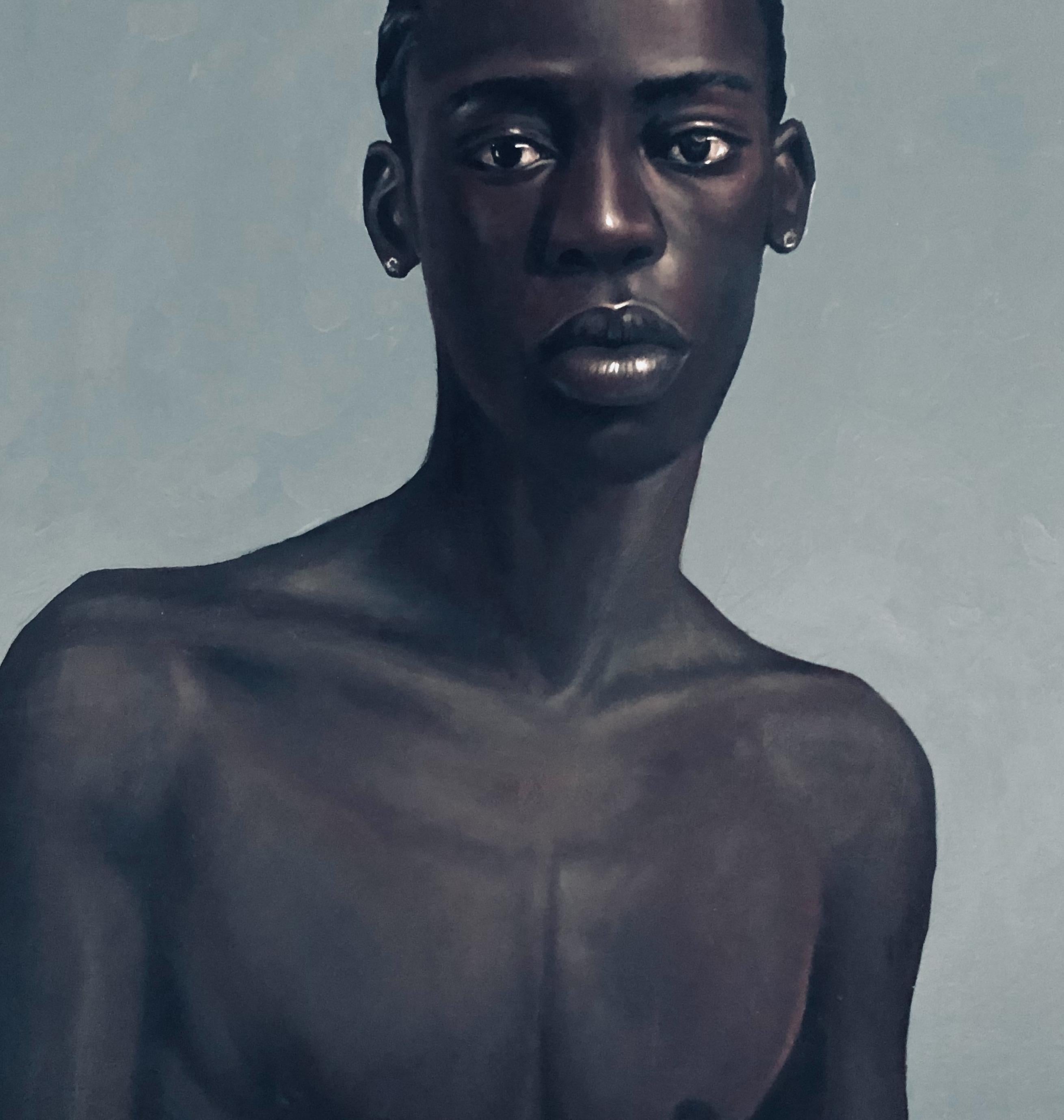 Gescheiterte Identität (Generation Z)  -21. Jahrhundert, Contemporary, Mode, Modelle (Grau), Animal Painting, von Akinboye Akinola Peter