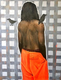 La vida como medio de conocimiento - Siglo XXI, Contemporáneo, Figurativo, Hombre, Pájaro