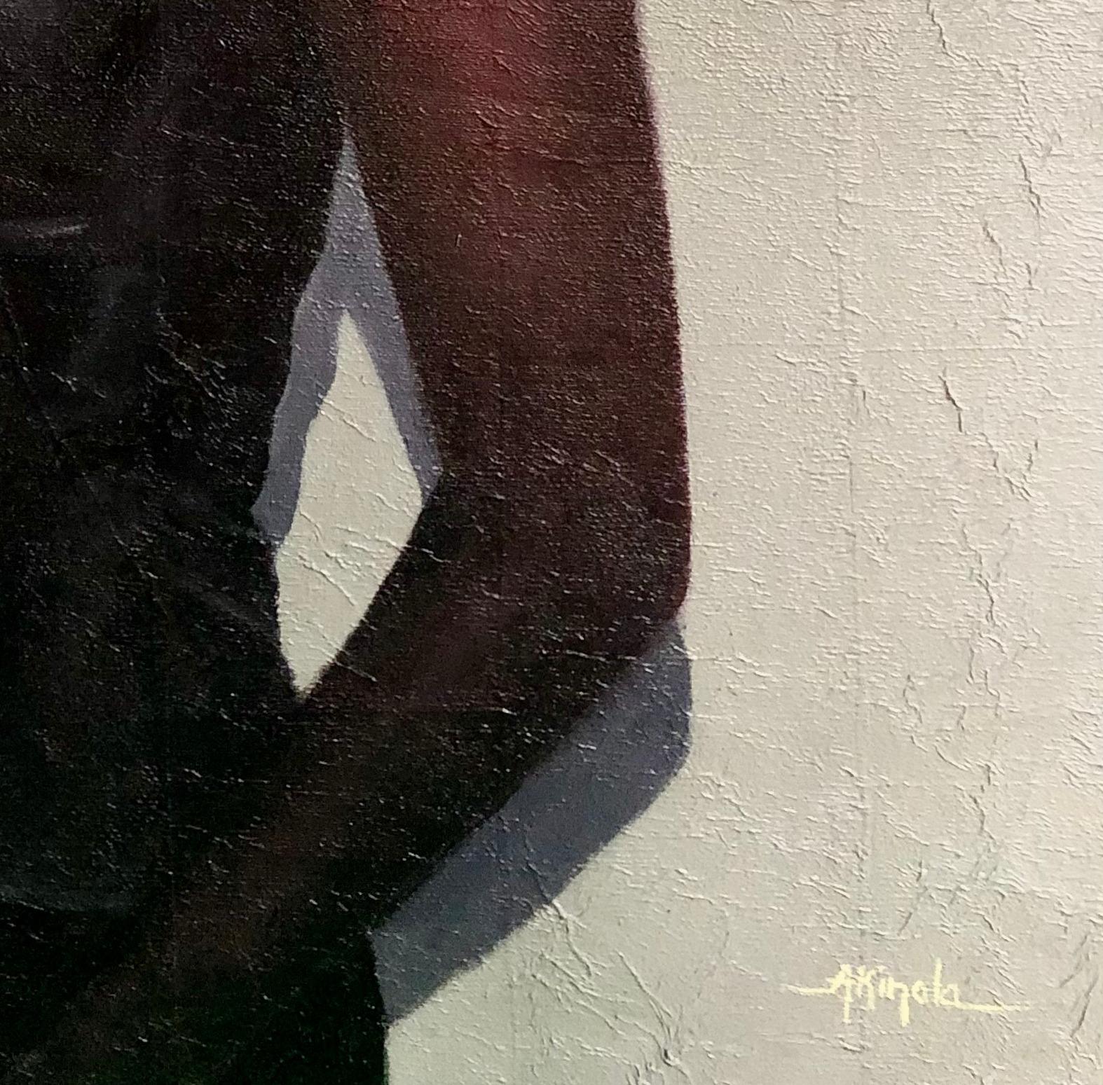 Sisi Londoner - Figurative Painting Marrone di Akinboye Akinola Peter