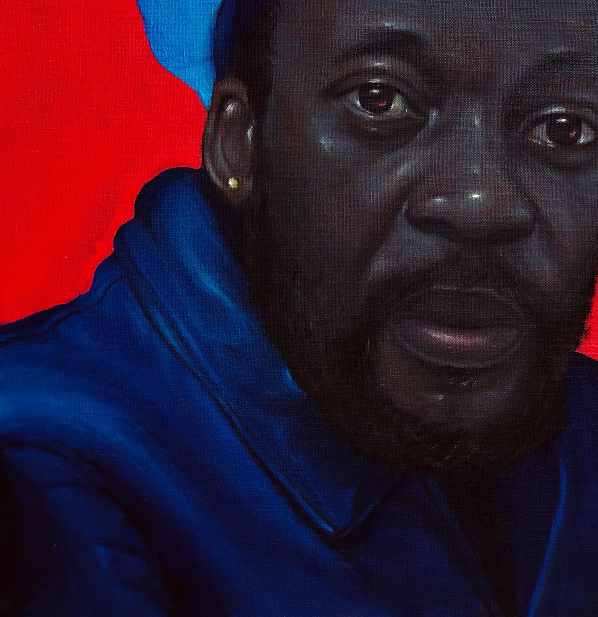 Oncle Josh - Noir Figurative Painting par Akinboye Akinola Peter