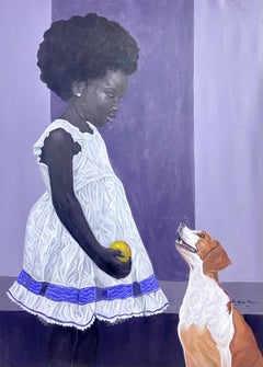 Dutress and Her Dog -21st Century, Contemporary, Figurative, Women, Animals
