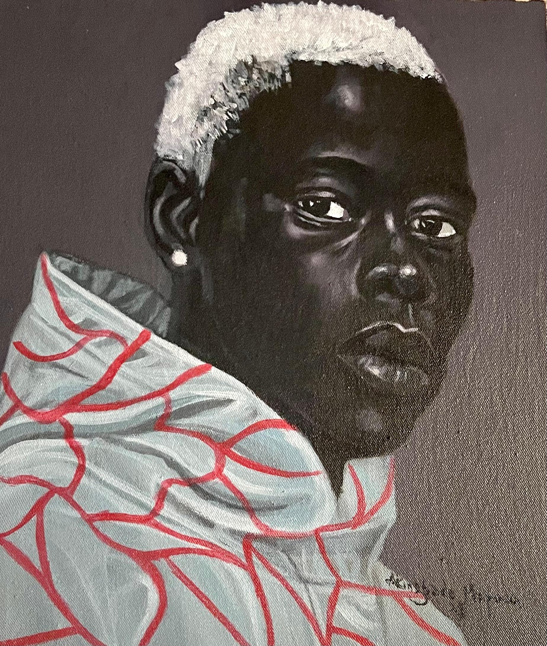 Akingbade Mayowa Figurative Painting - Gaze 1 - 21st Century, Contemporary, Figurative Portrait, Modern, Men