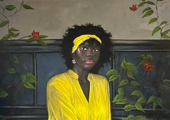 Von Zuneigung umhüllte Frau – 21. Jahrhundert, Zeitgenössisch, Figurativ, Afrika
