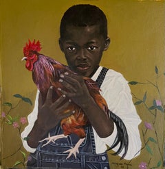 My Favorite Pet -21st Century, Contemporary, Figurative Portrait, Africa, Modern