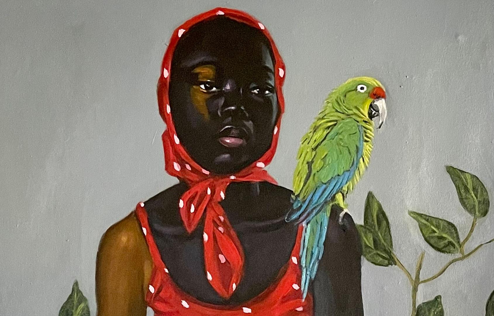 Not Alone 2 - 21. Jahrhundert, Zeitgenössisch, Figuratives Porträt, Modern, Frauen – Painting von Akingbade Mayowa
