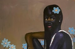 Not Alone - 21° secolo, Contemporaneo, Ritratto figurativo, Africa Donna, Flora