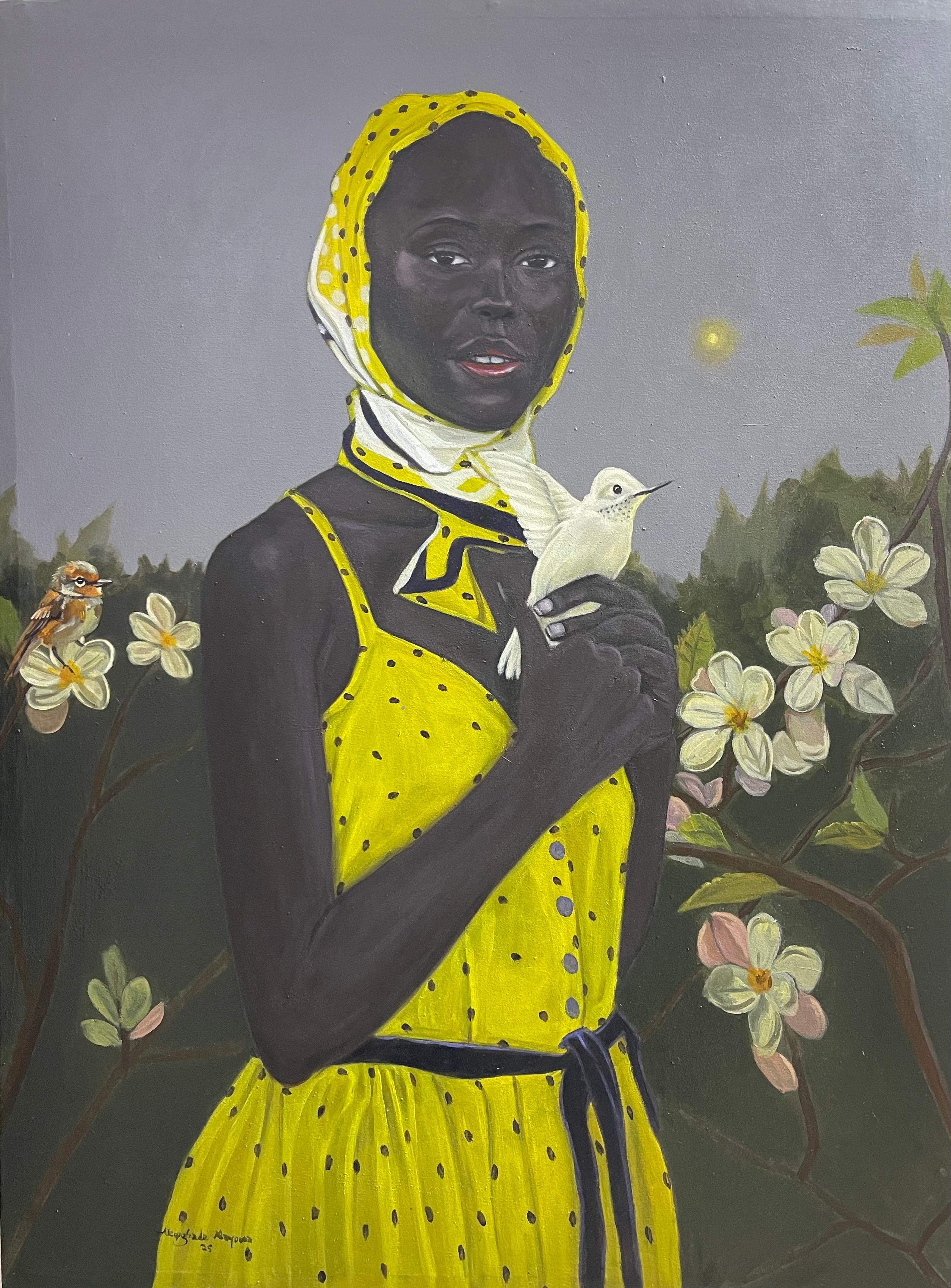 Akingbade Mayowa Figurative Painting - Not Alone 3 - Painting, Acrylic on canvas