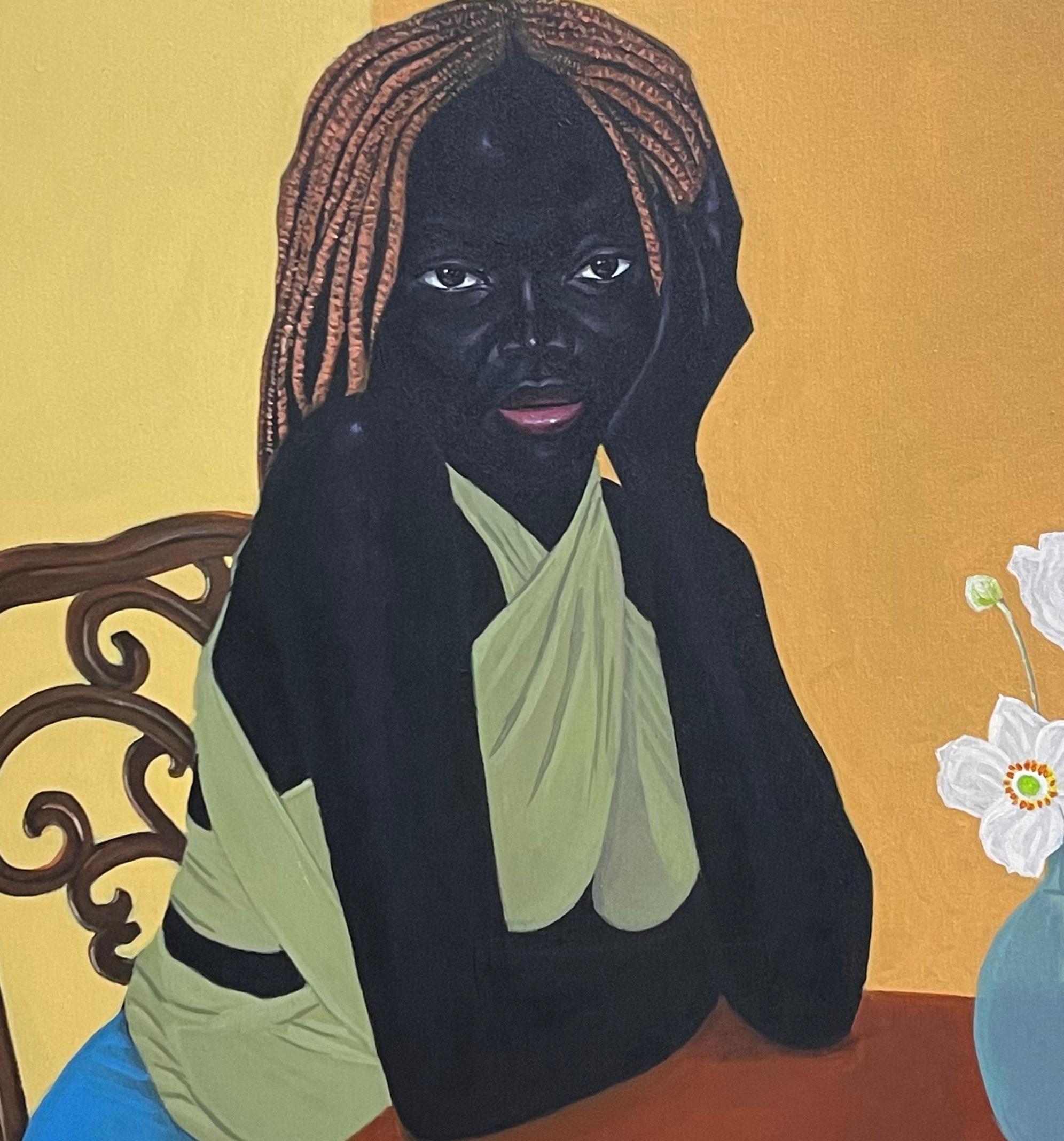 Esperando pacientemente 2 - Siglo XXI, Contemporáneo, Figurativo, Mujer negra, Amor en venta 1