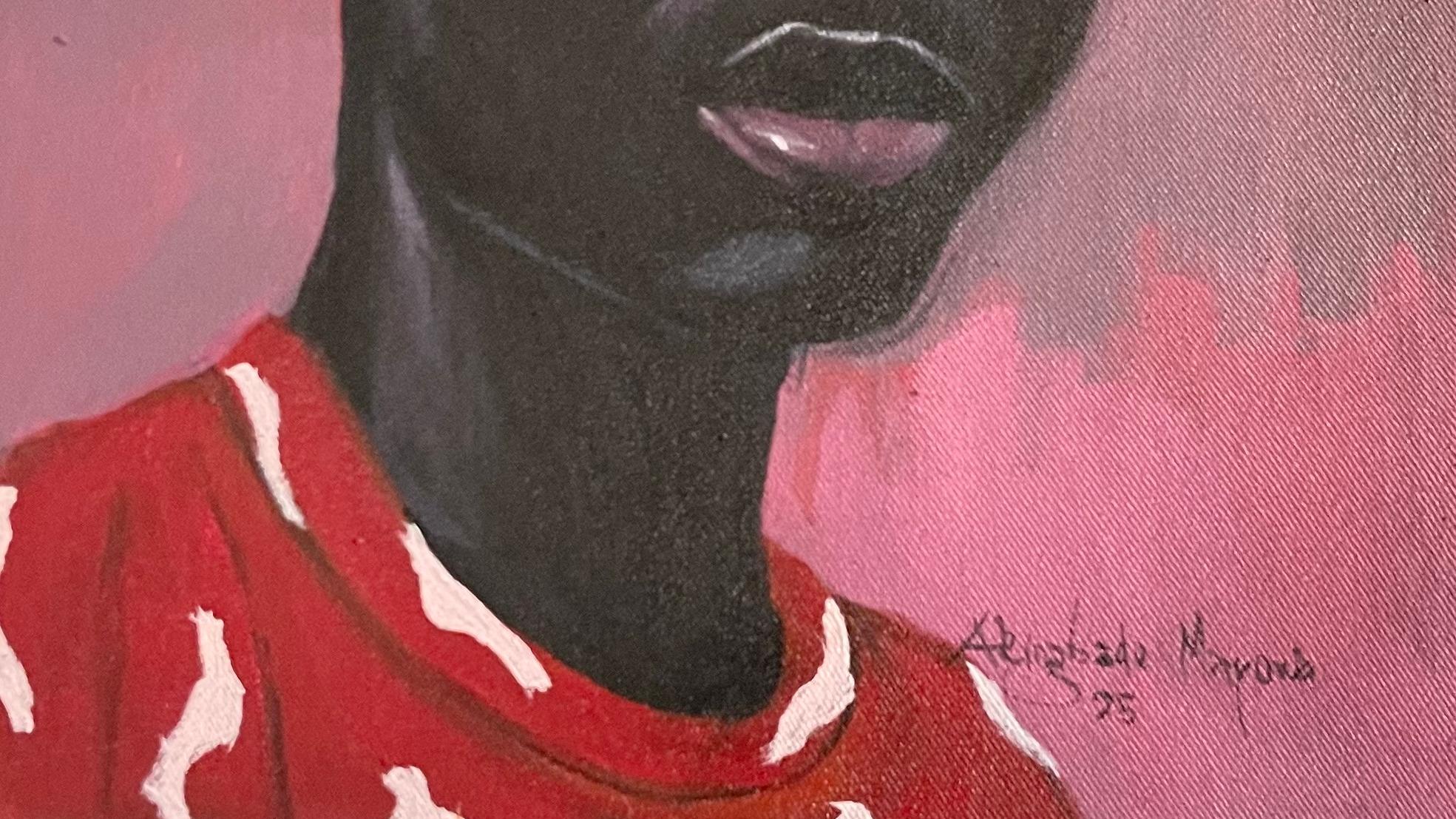 Ohne Titel - 21. Jahrhundert, Zeitgenössisch, Figuratives Porträt, Modern, Afrika, Männer (Surrealismus), Painting, von Akingbade Mayowa