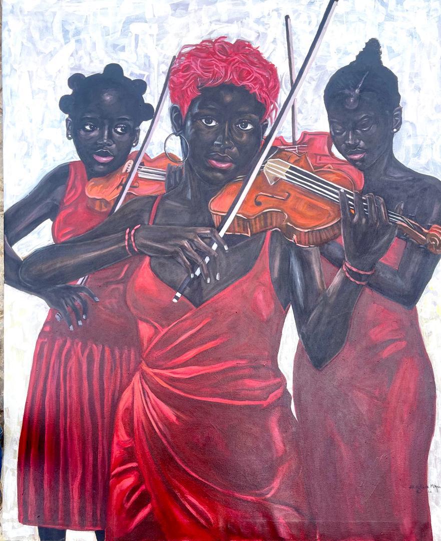 Women In Melodies - Gemälde, Acryl auf Leinwand