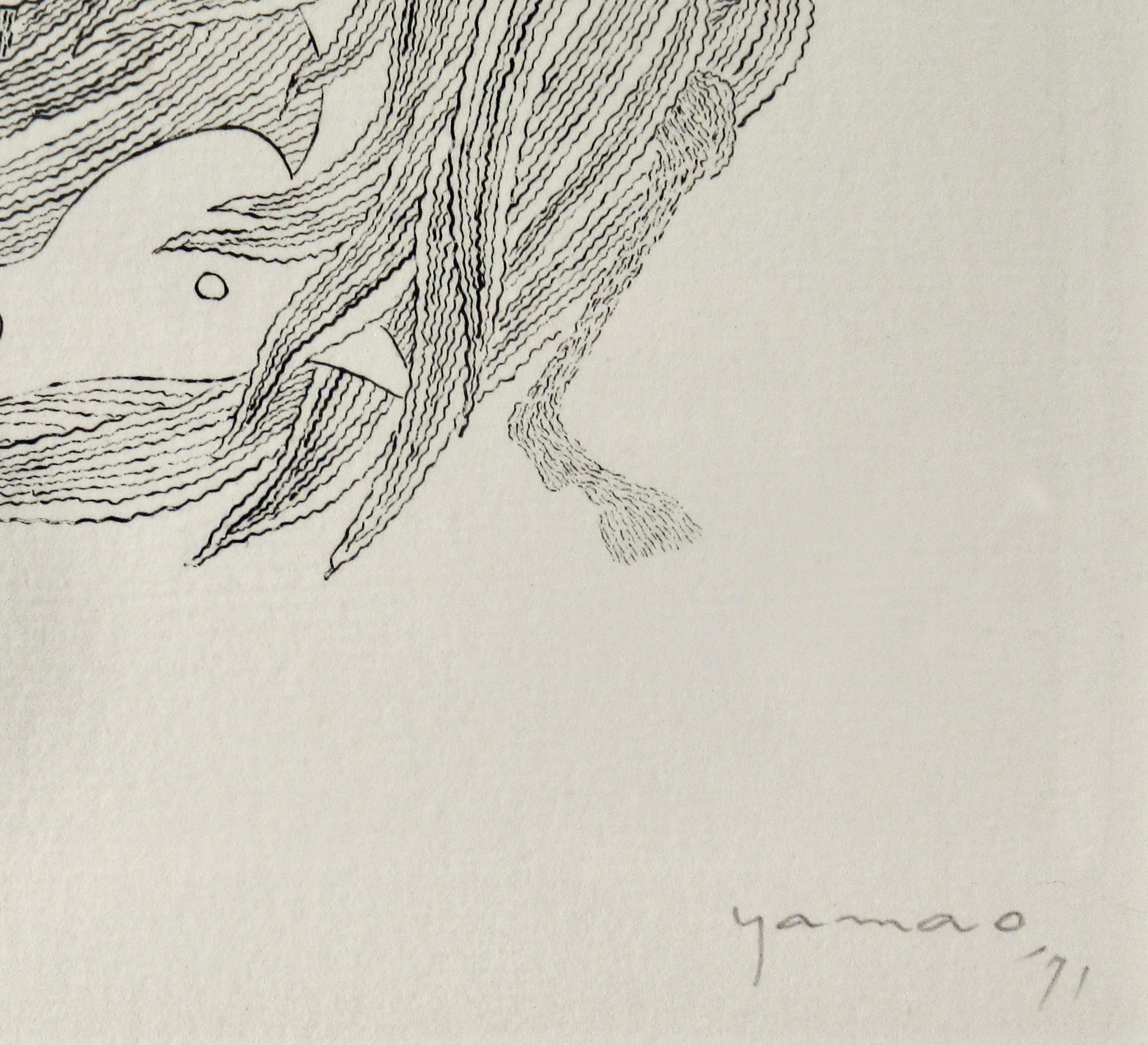 Pferd (Beige), Animal Print, von Akio Yamao