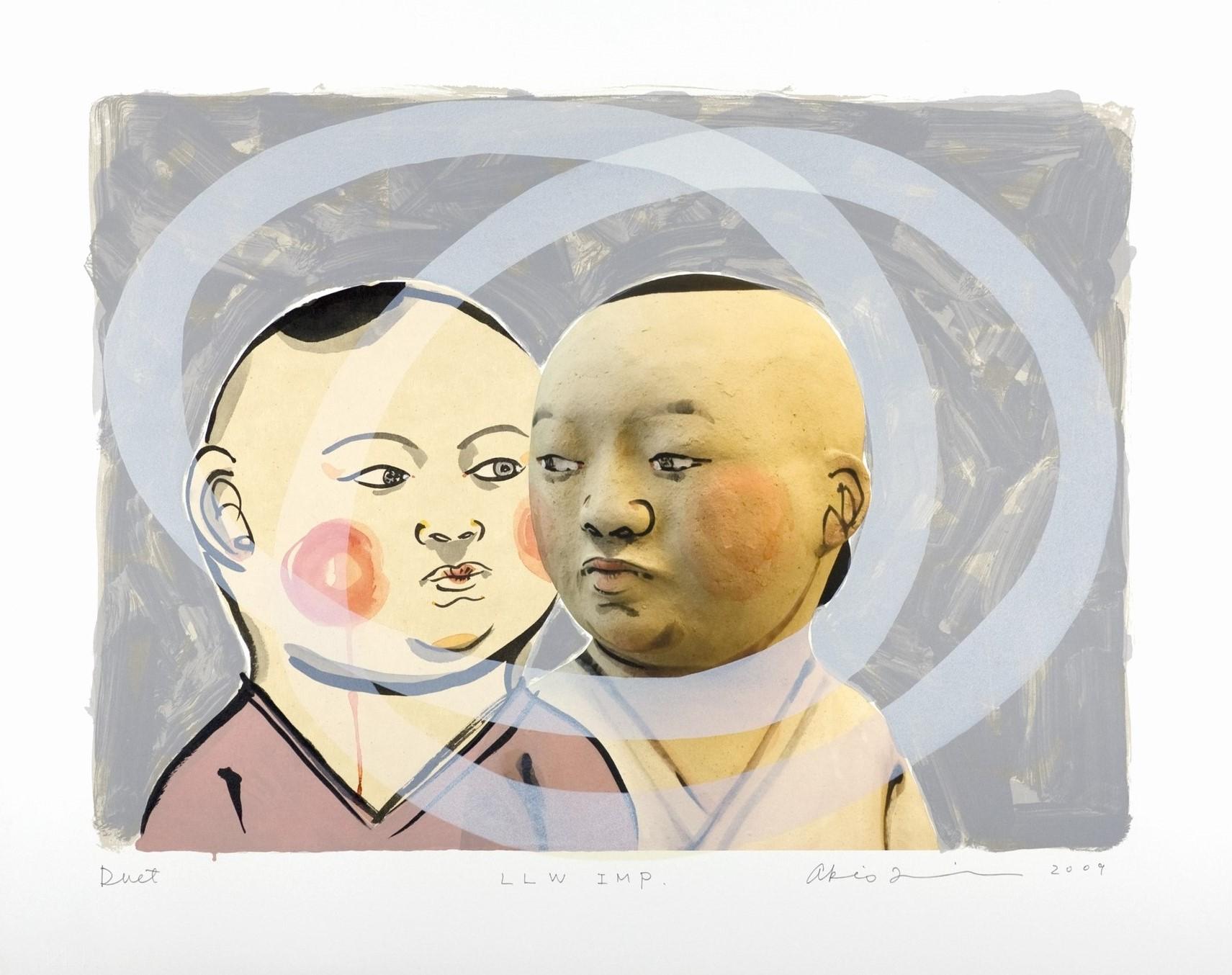 Akio Takamori Portrait Print - Duet