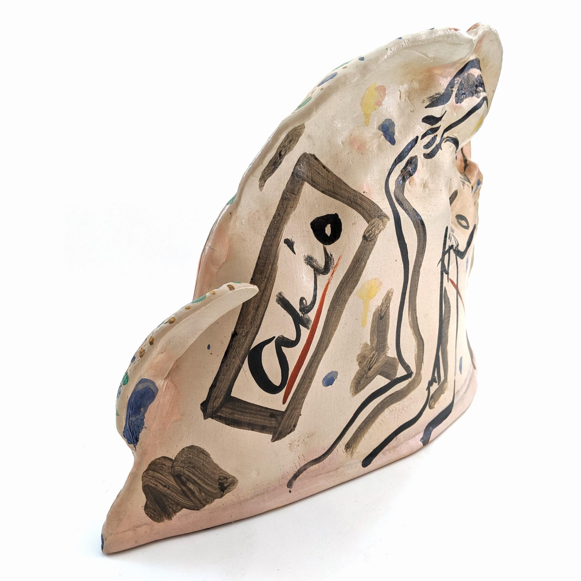 Artist : Akio Takamori
Title : Large Envelope Vase
Materials : Stoneware Clay, Glaze, Colored Slips, Gold
Date : 1975
Dimensions : 16 in. x 24 in. x 6 in.

Takamori was born in Nobeoka, Miyazaki, Japan in 1950 October 11. The son of an