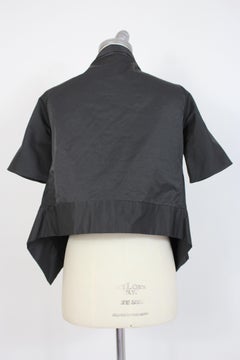 Akira Black Silk Evening Asymmetrical Bolero Jacket