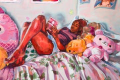 "Surrounded By Fuzzy Friends", Human Figure, Bedroom, Stuffed animals, games
