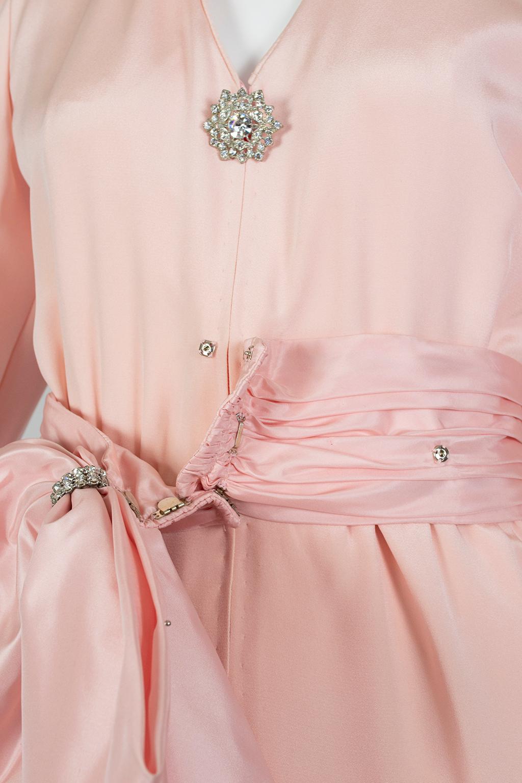 Akira Isogawa Pink Cocktail Dress with Oversize Jewel Cummerbund Bow – M, 1980s For Sale 3