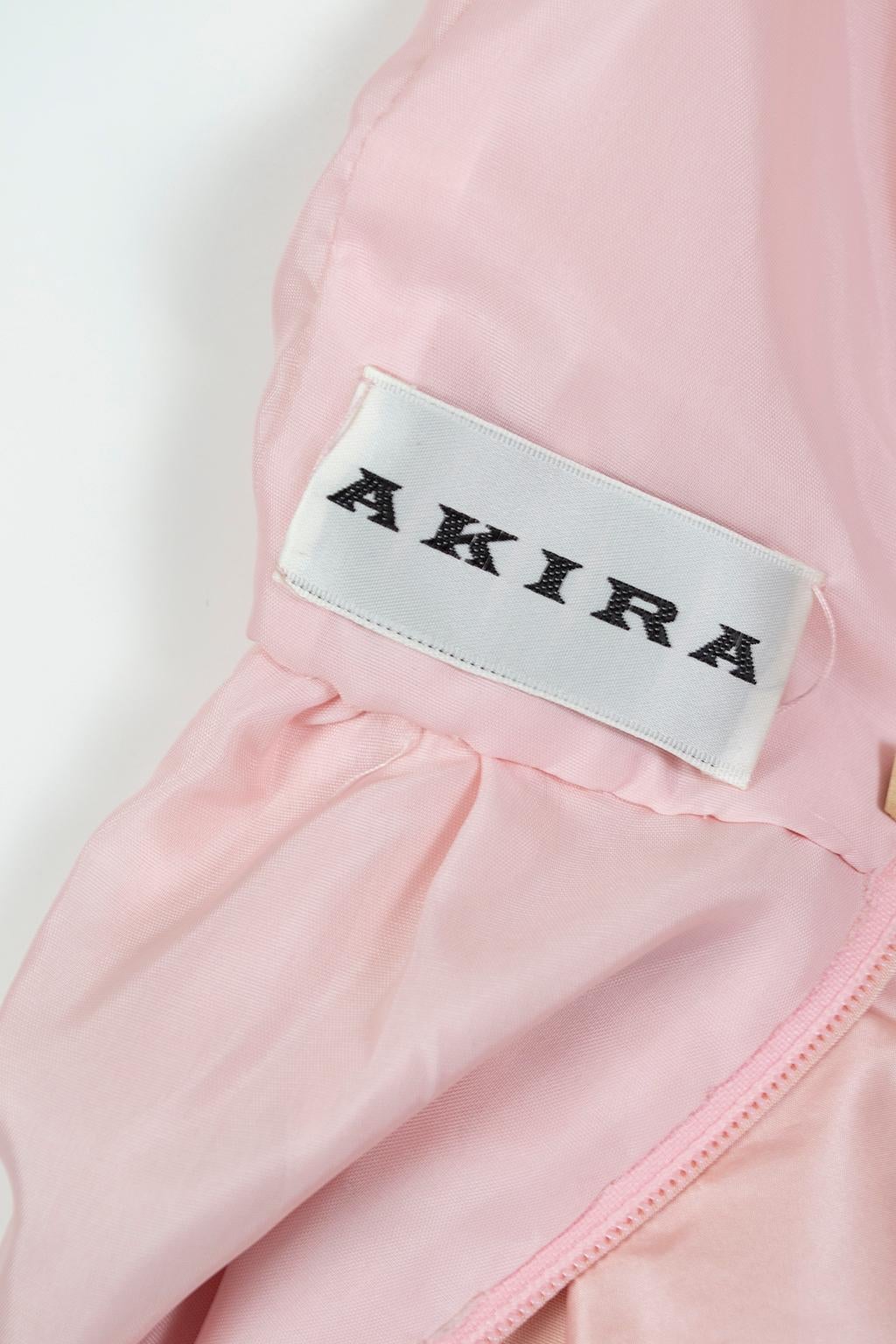 Akira Isogawa Pink Cocktail Dress with Oversize Jewel Cummerbund Bow – M, 1980s For Sale 6